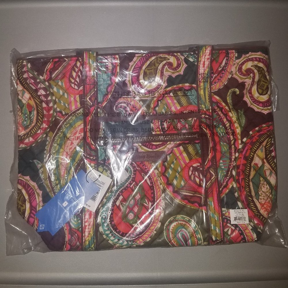 NWT NBU Small Cotton Vera tote bag and RFID Audrey wallet in Heirloom Paisley